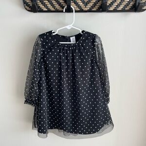 Baby Gap Toddler Girl Flocked Tulle Dress - Black Polka Dot - Size 4 Years - NWT